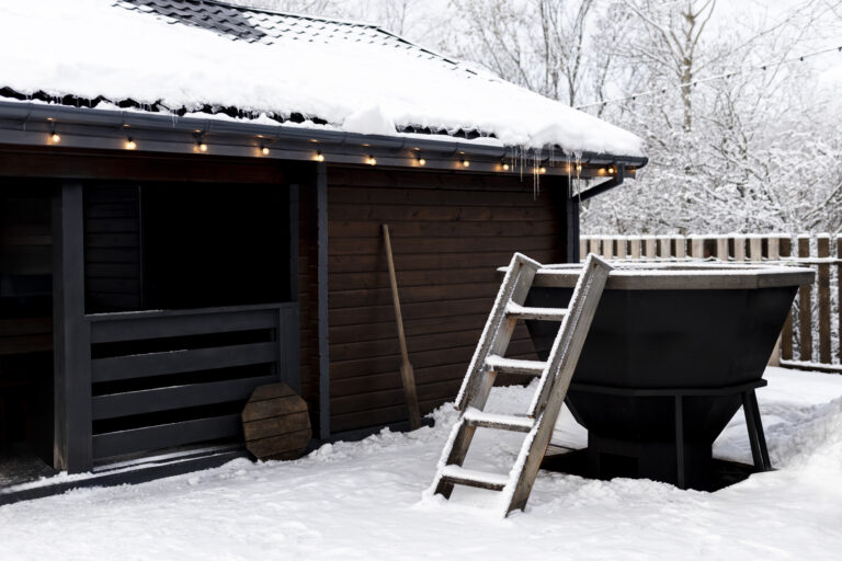 Safe Paw and Safe Thaw ice melt safely applied on composite decking and metal roof in winter